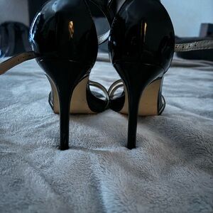 Black strapped heels